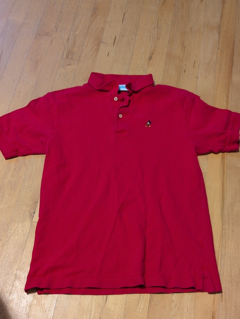 Vintage Disney Red Polo with Walt Disney World Tag. Embroidered Mickey.